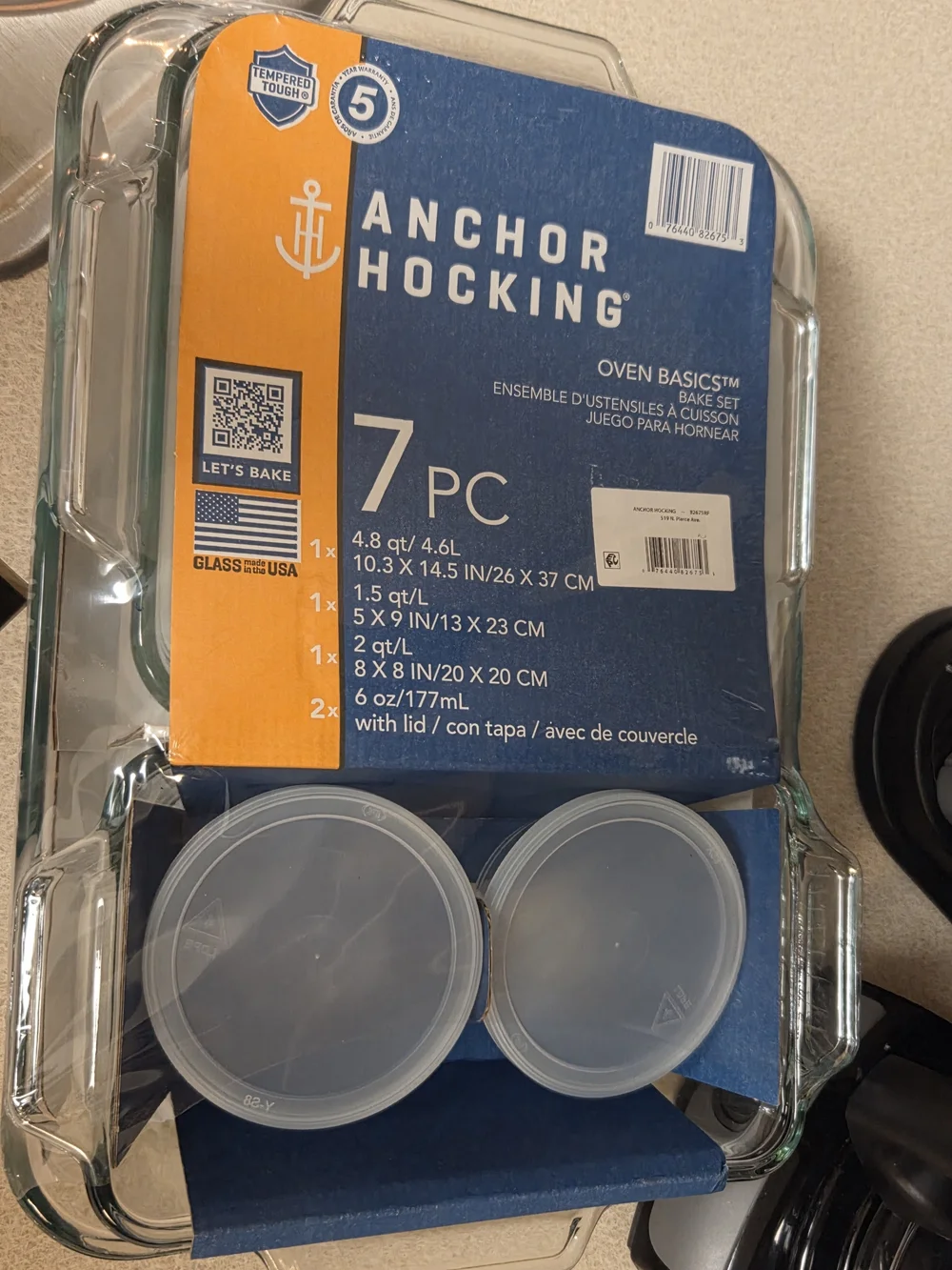 Anchor Hocking Tempered Glass Bakeware Set, 7 Piece Set